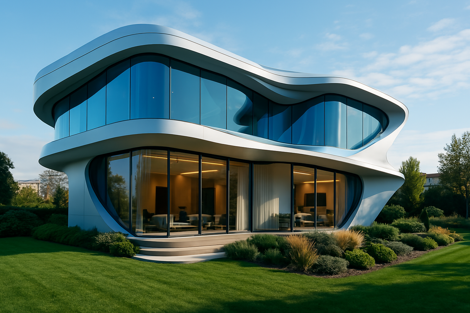 Fachada de vivienda contemporánea con uso de madera, hormigón y vidrio